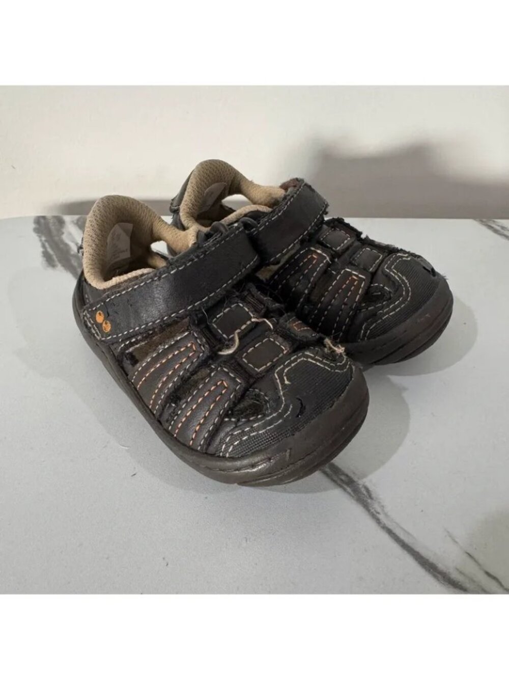 Stride Rite Surprize Ace Dark Brown Leather‎ Sandals 4